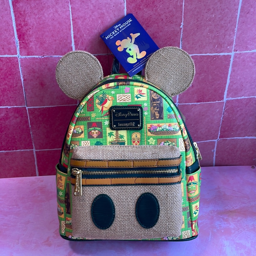 NWT 2021 Loungefly Disney MICKEY Mouse Main Attraction Tiki Room Mini Backpack